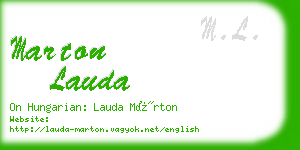 marton lauda business card